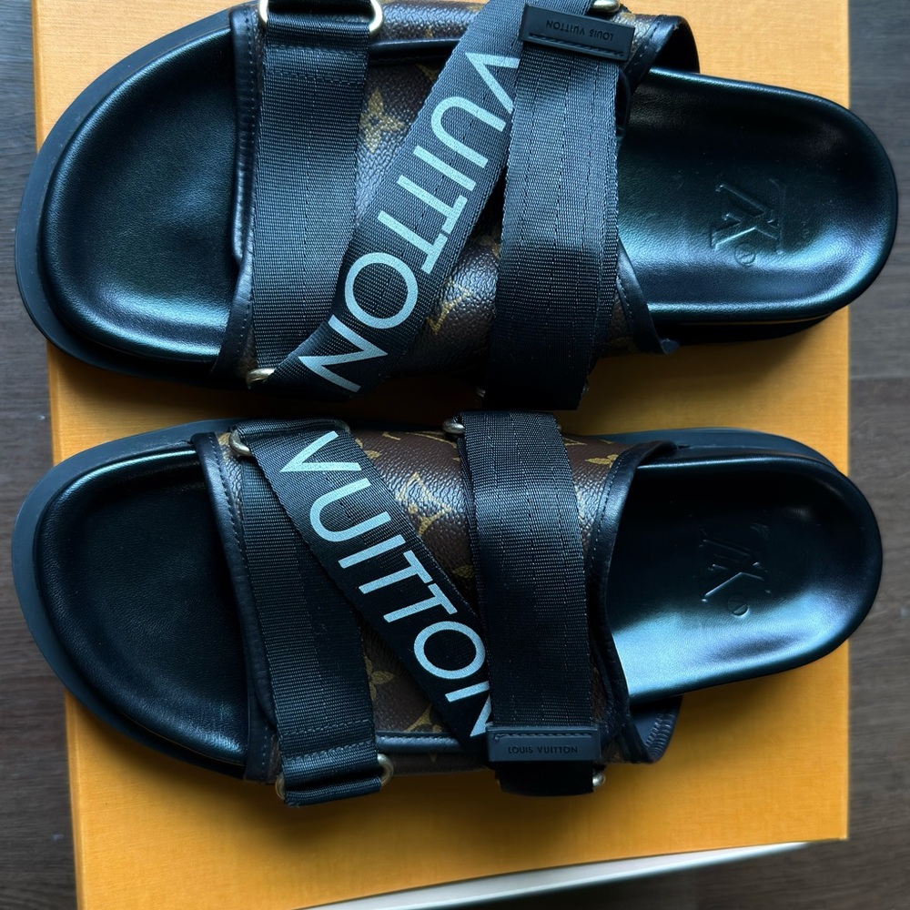 Louis Vuitton Black and Brown Monogram Detail
